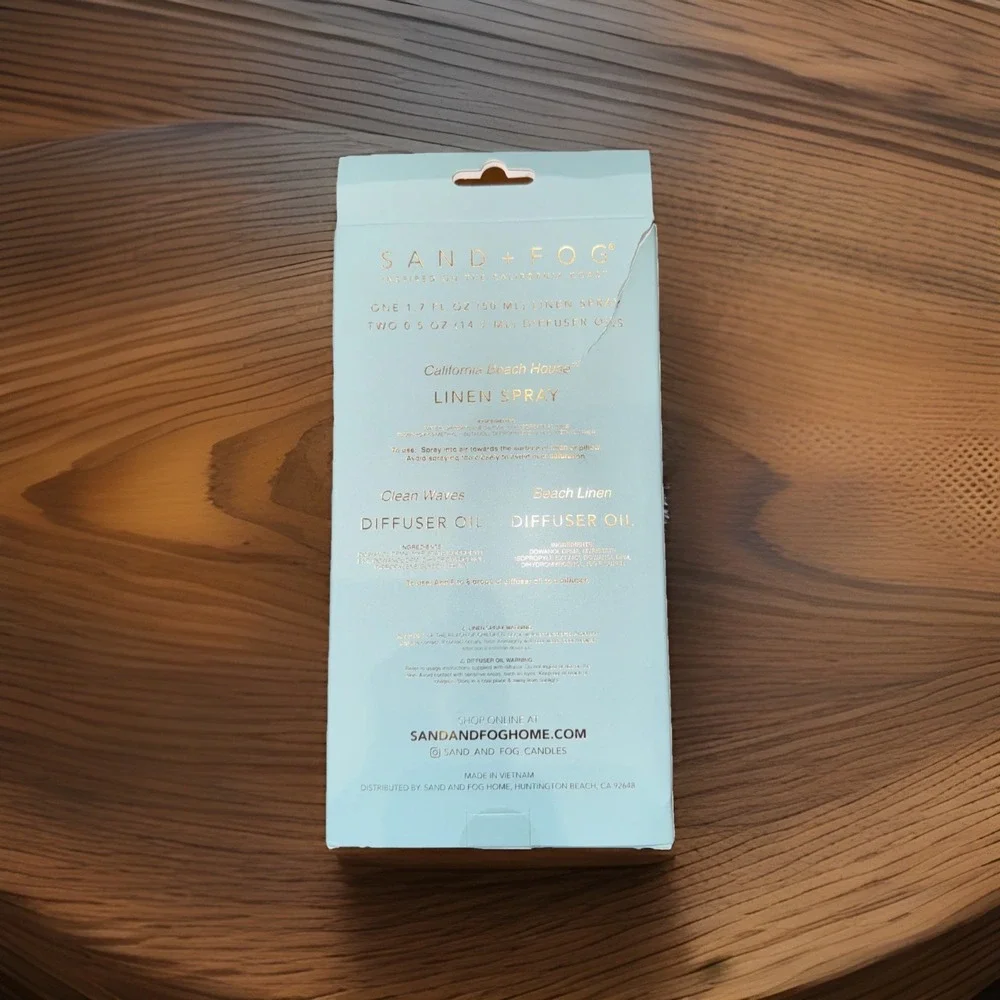 SAND + FOG Coastal Collection California Beach House Linen Spray & Diffuser Oils